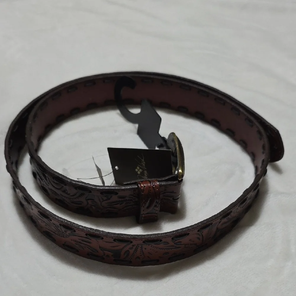 Patricia Nash‎ Brown Tooled Leather Belt